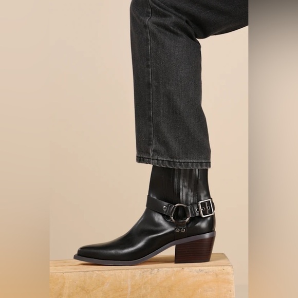 Lulus Karson Dark Brown Distressed Moto Ankle Boots Shoes Women’s size 7 - Picture 1 of 10